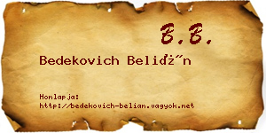 Bedekovich Belián névjegykártya